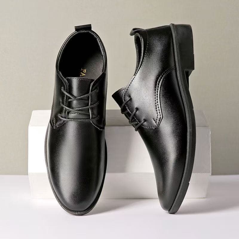 Men's Suit Shoes, Groom Black, Business Formal Winter Lined Casual Leather Shoes for Wedding