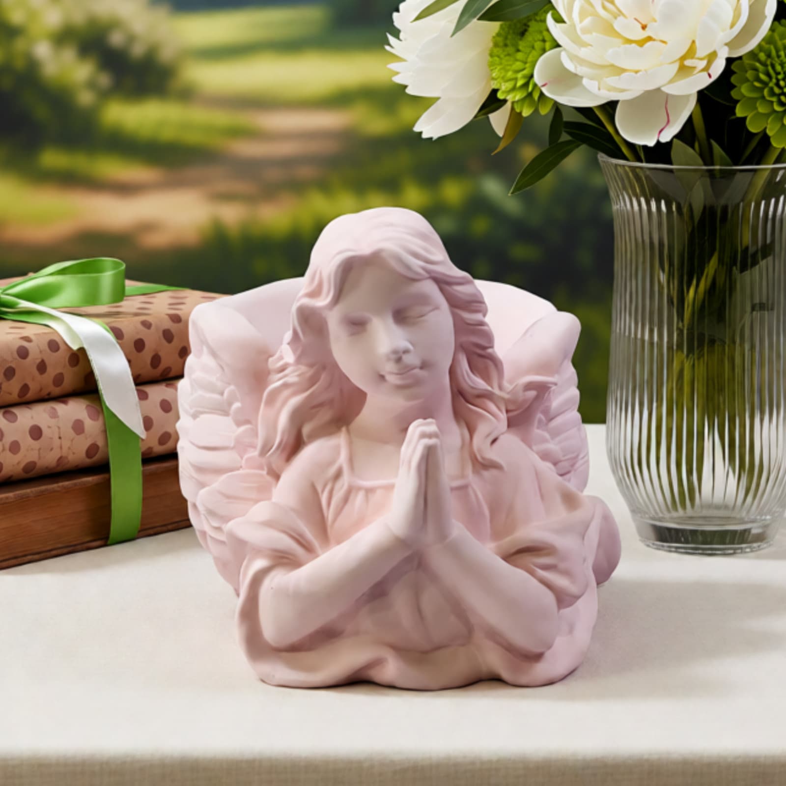 Angel Storage Ornament Mold Candle Plaster DIY Plaster Ornament Candle Holder Silicone Mold W1059