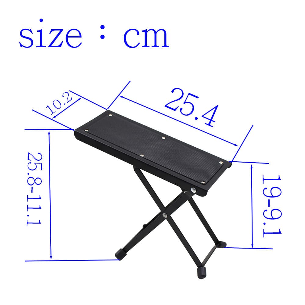 Guitar Foot Pedal, Metal Material Foot Pedal, Classical Folk Guitar Performance Footrest, Stool, Black Pedal