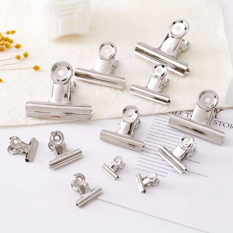 Multifunctional silver long tail clip, round head bill clip, office supplies receipt clip, student test paper information file steel clip
