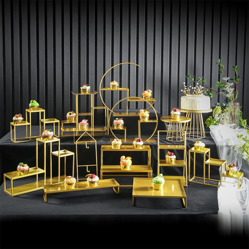 Gold Dessert Stand Display Set, European Creative Cake Stand, Buffet Tea Party Serving Tray