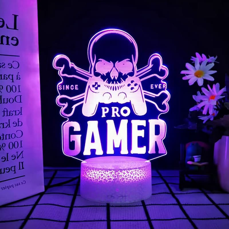 New 3D Stereo Creative Color-Changing Night Light, Gaming Room Xbox Decorative Light, Game Over Light