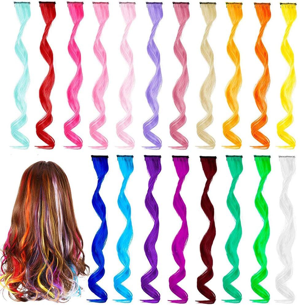 Hair Extension Clip-in One-Piece Long Curly Hair Colorful Seamless Clip-in Hair Piece Ombre Curly Hair for Women