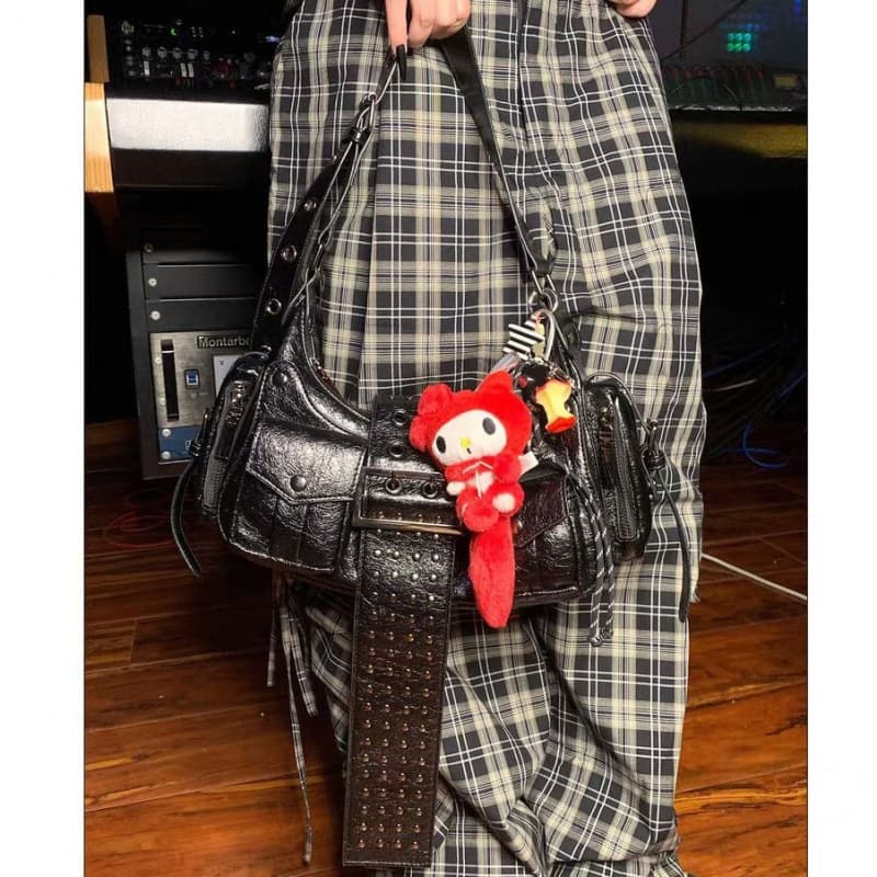 Luoluoroom Original "Rebellious Love" Black Women's Handbag (Without Pendant Motorcycle Bag)