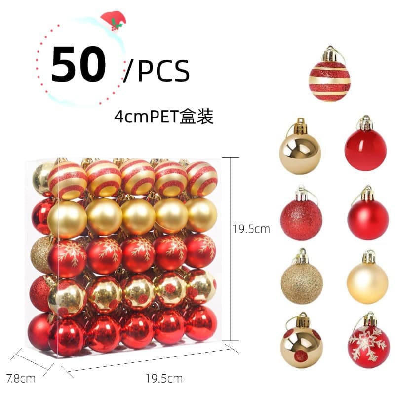 Elf Christmas 4cm*50 pieces Christmas ball pendants cross-border decorations