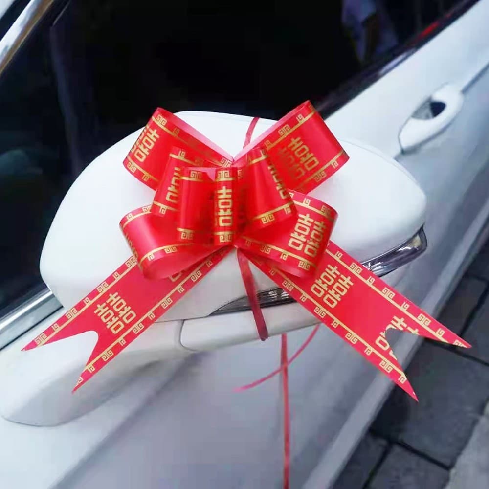 Wholesale 50# large wedding car pull flower wedding decoration bow tie rearview mirror door handle pull flower