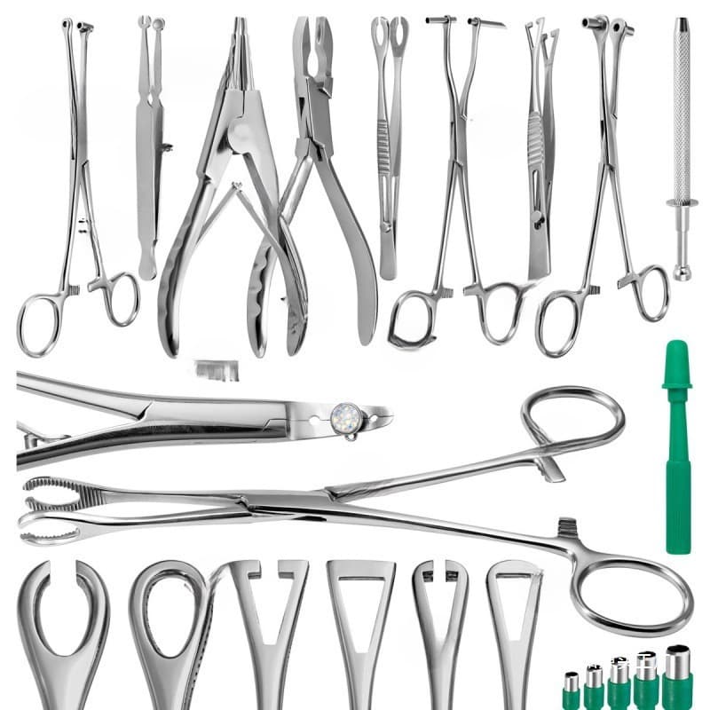 Cross-border professional piercing tool pliers, leather drill, tattoo navel puncture positioning, triangular opening pliers.