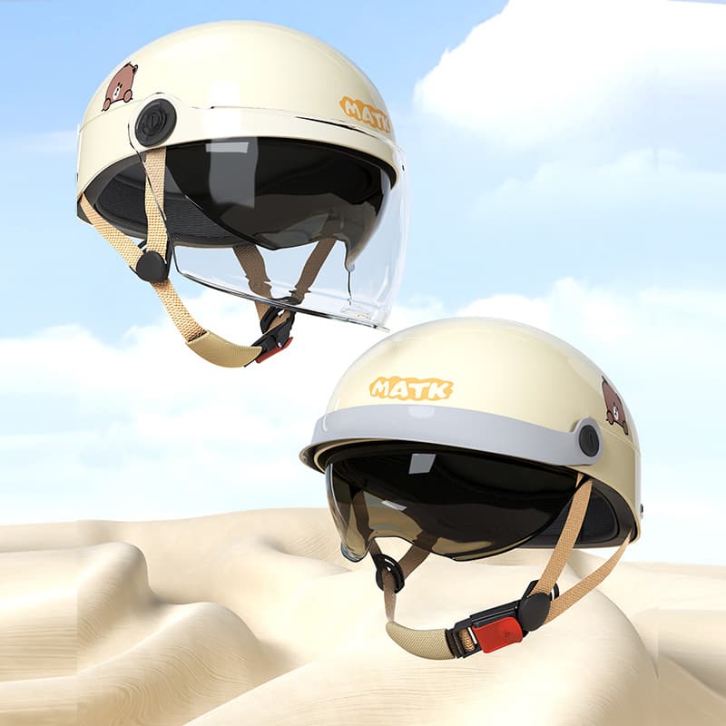 3C Certified Electric Vehicle Helmet for Men and Women, Summer and Winter Universal Half Helmet, Sun-Protective Safety Cap for Motorcycles and Electric Bikes