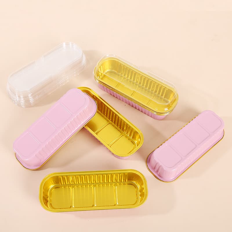 Cross-border Supply 200ml Pink Gold Thickened Aluminum Foil Box Baking Packaging Cake Durian Box Multiple Colors Available