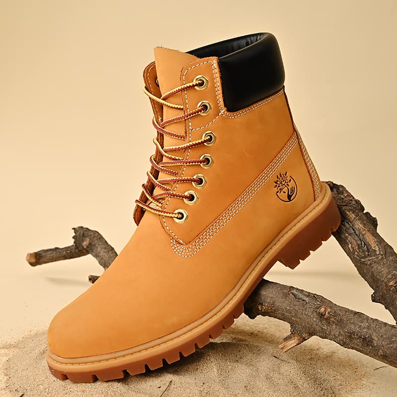 Men's Yellow Boots Couple Martin Boots British High-Top Short Boots Workwear Fashion Shoes Mid-Top Snow Boots Men's Cross-Border Large Size