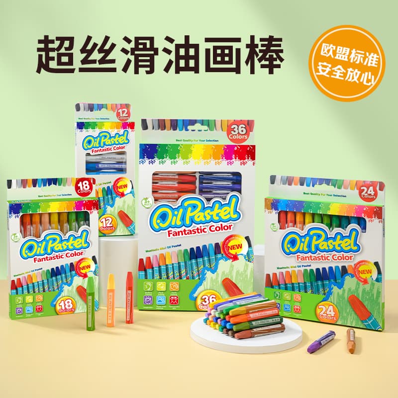 Custom Processing Hexagonal Oil Pastels 12 Colors 36 Colors Children's Painting Pens Art Institutions Heavy-Body Oil-Based Crayons