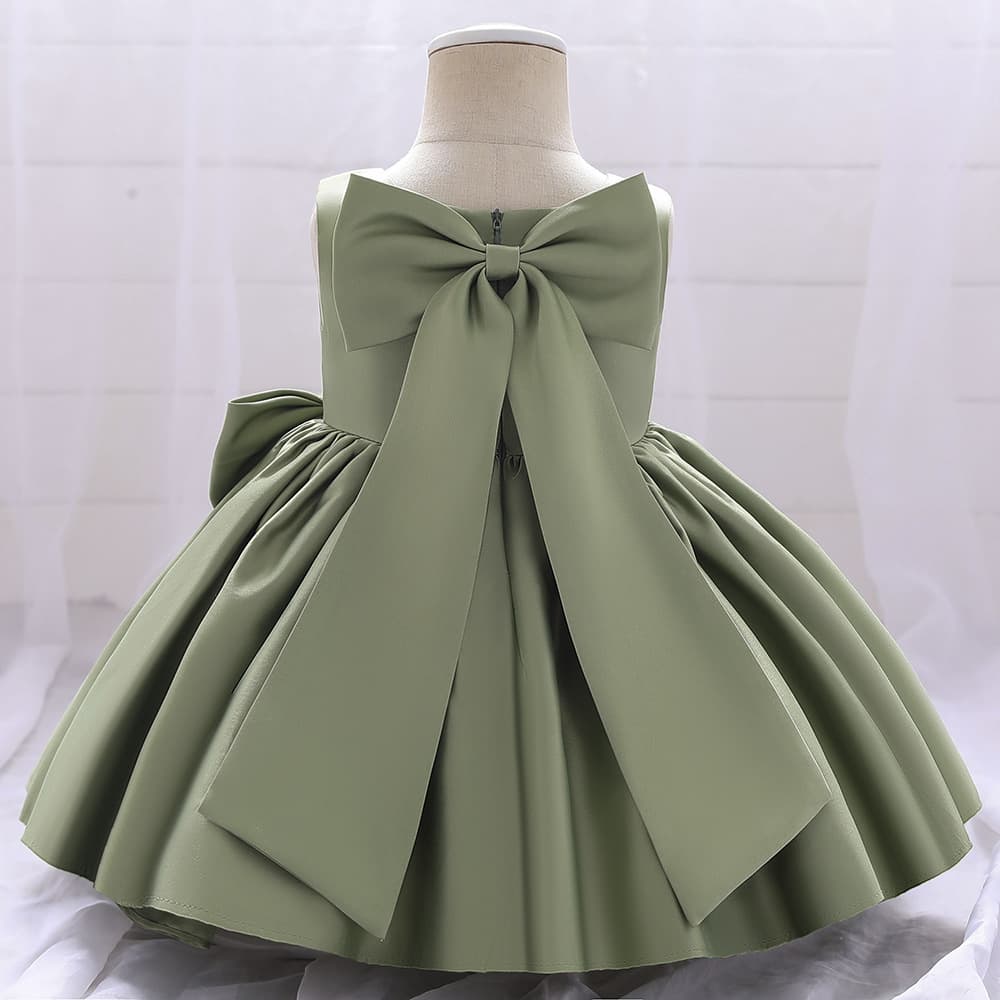 Guangzhou Wholesale Children's Dress 2025 European and American New Style Satin Wedding Dress Fluffy Birthday 100-Day Girl Princess Dress