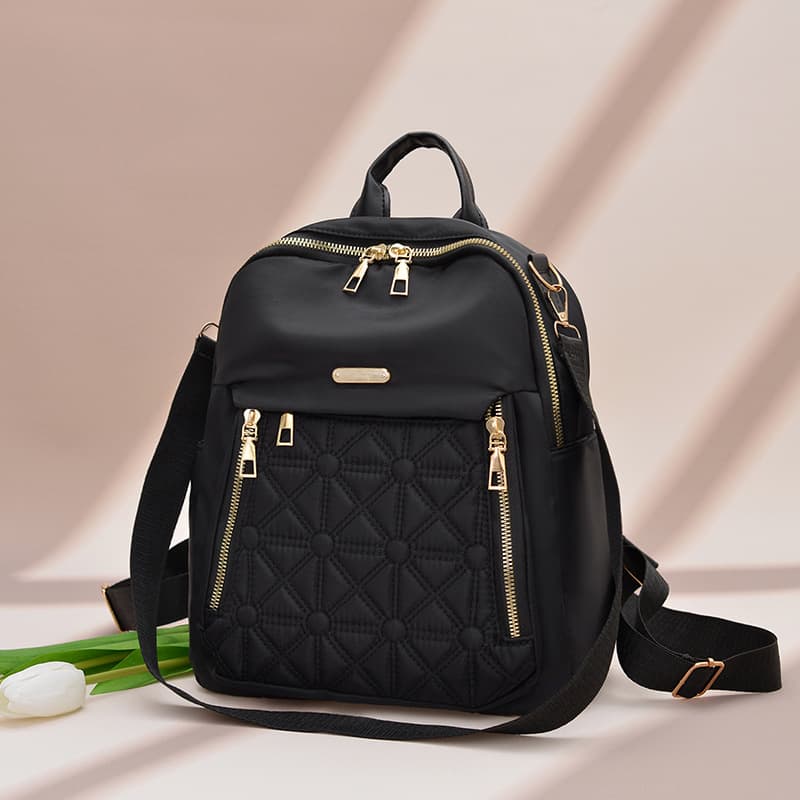 Casual Nylon Backpack Lightweight Travel Bag for Women Fashionable Double Shoulder Bag Ideal for Students And Travelers