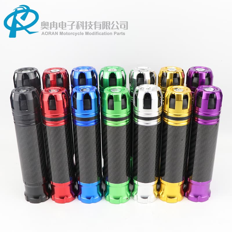 Carbon Fiber Handle Grips Motorcycle Modification Huanglong Carbon Fiber Handlebar Sleeves Off-Road Motorcycle Throttle Grip Rubber Covers