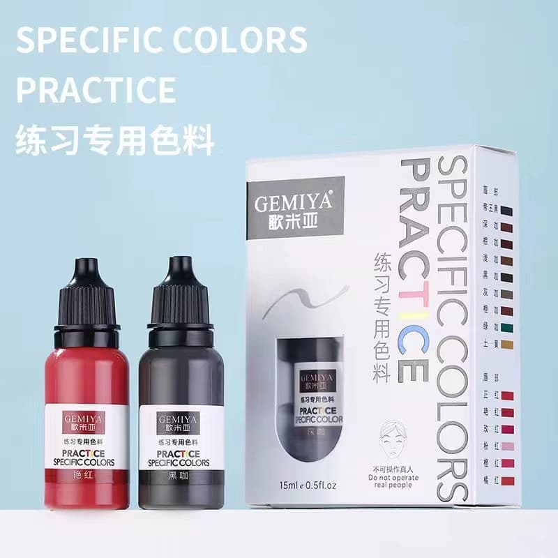 Tattoo Practice Pigment - Eyebrow, Lip, and Eyeliner Training Pigment for Beginners - Learning Supplies and Tools