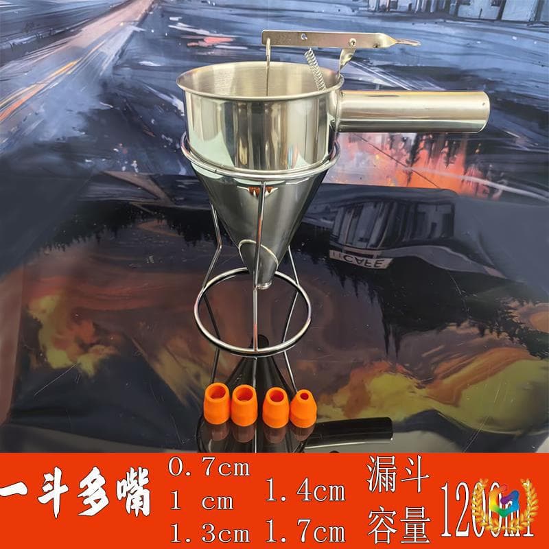 ✅ Stainless Steel Octopus Funnel, Wide-Mouth Handheld Batter Dispenser for Cake Baking Tools