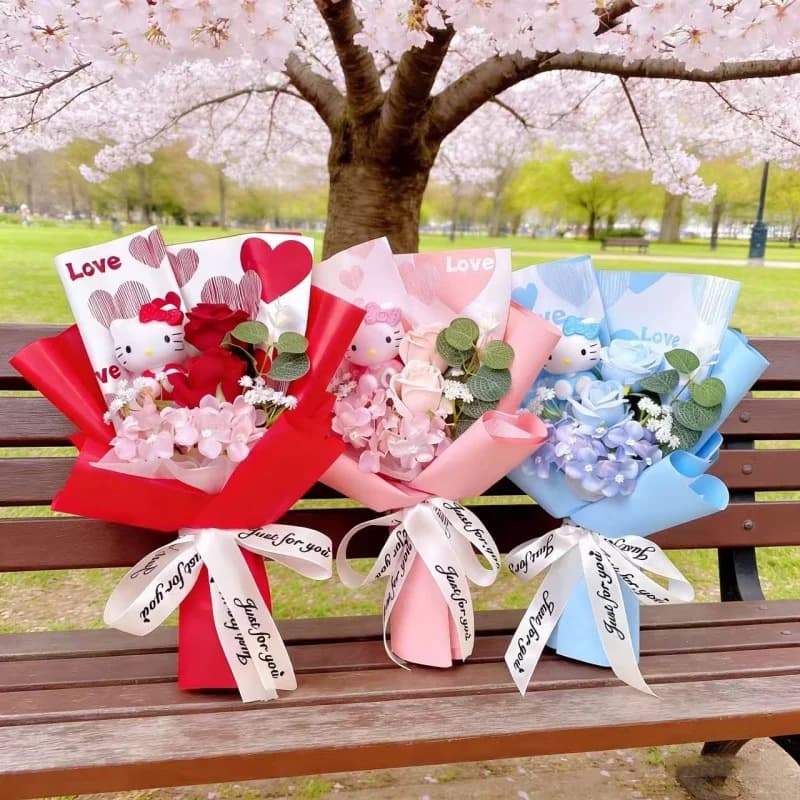 Cross-border doll soap flower simulation bouquet soap flower immortal flower bouquet for girlfriend on Valentine's Day