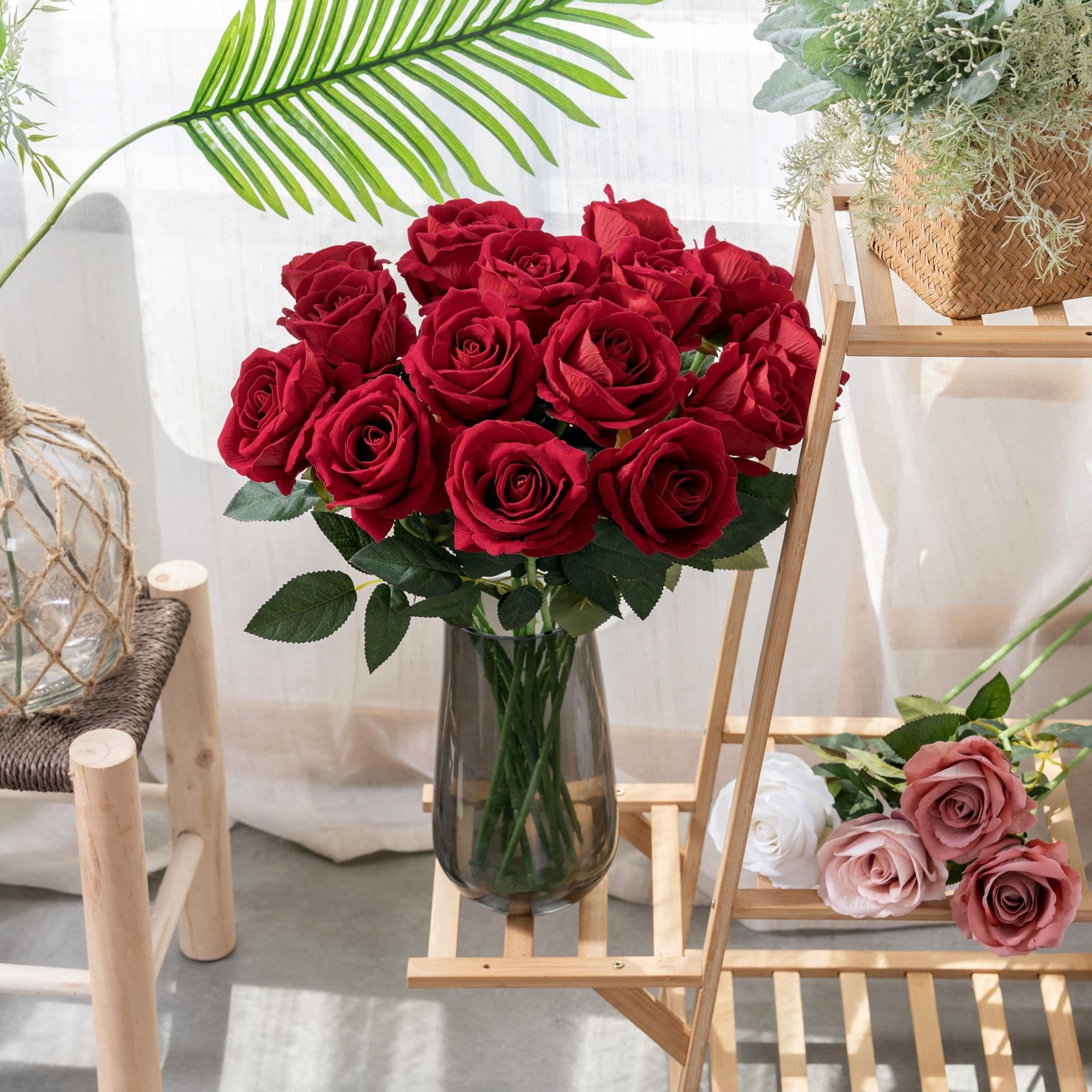 Velvet rose flower manufacturers simulated flowers wedding plants bonsai decorations simulated plants wholesale home crafts