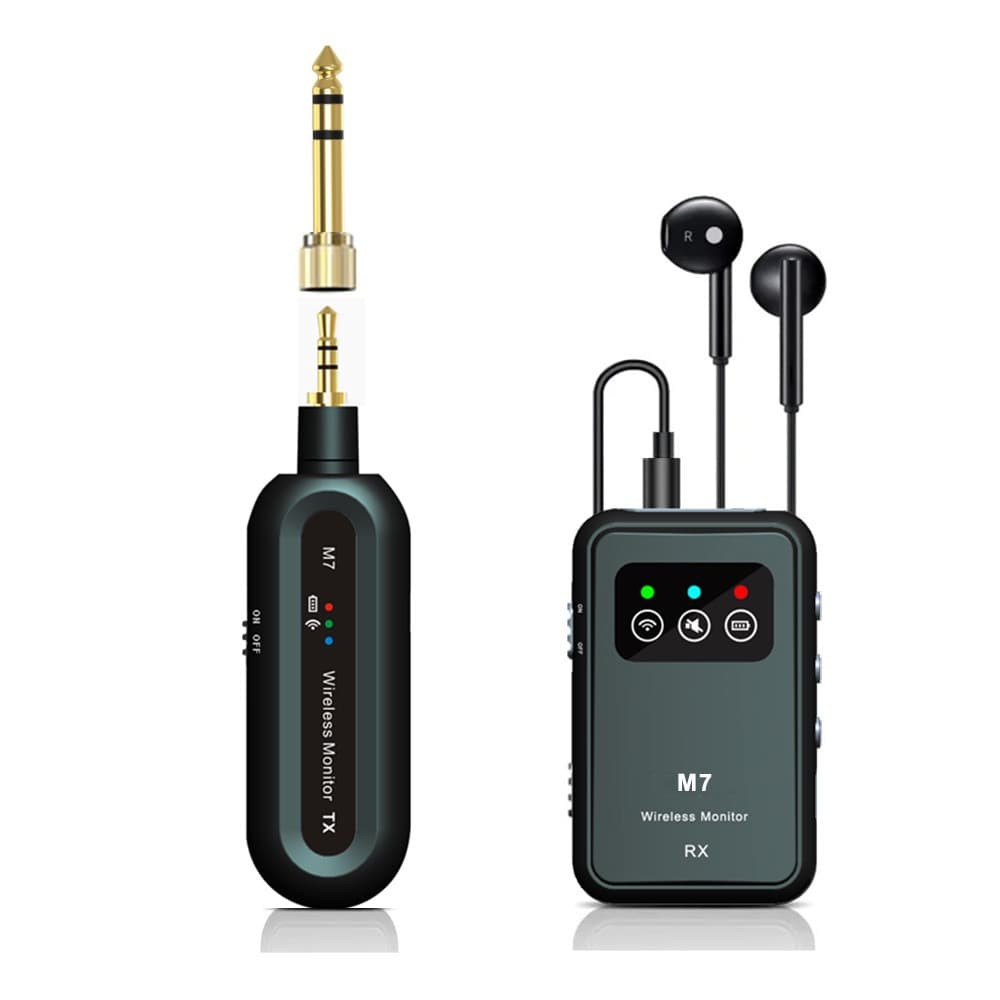 Wireless In-Ear Monitor Portable Plug-in Wireless Transmitter Bodypack Receiver Real-Time Audio Transmission M7