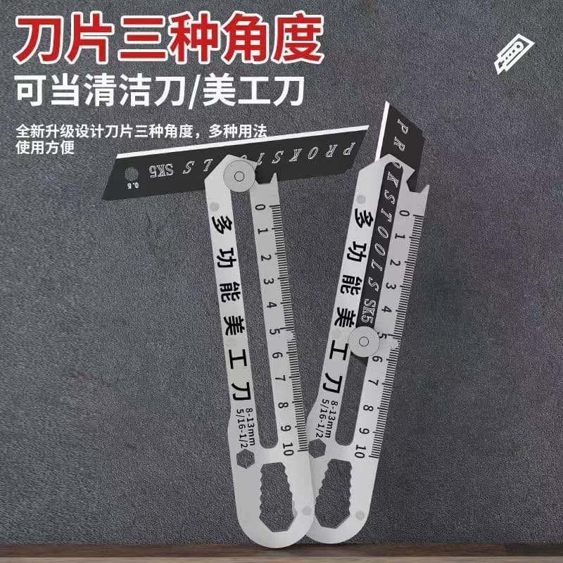 Multi-functional stainless steel utility knives, heavy-duty full steel thickened wallpaper industrial knife holders, durable folding blades.