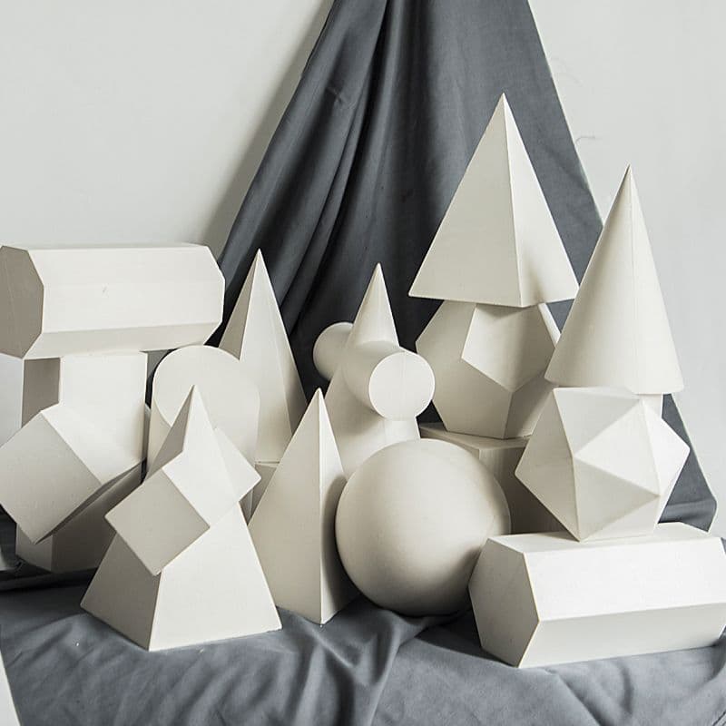 Free shipping on 16 large plaster geometric figures for art sketching and modeling.