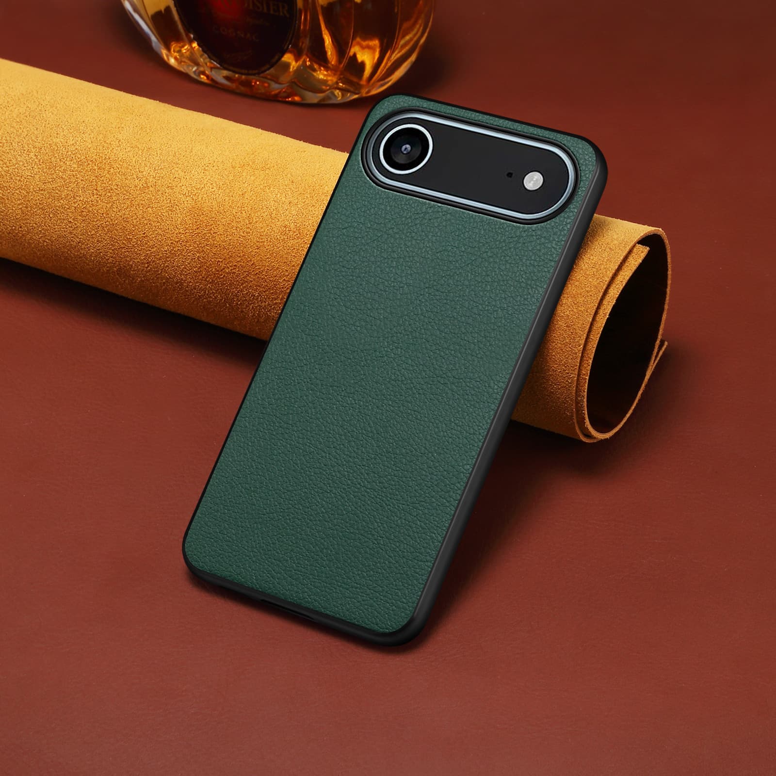 Denior PU Leather Air Case for iPhone 17 Pro Business Anti-Drop Protective Cover for 15 16