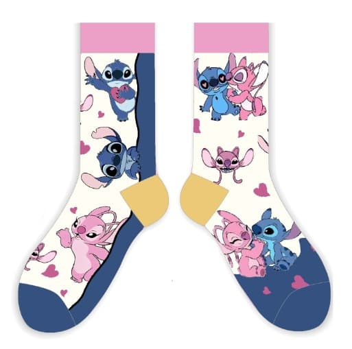 Custom AB Socks Stitch Cartoon Illustration Socks Men Women Mid-Calf Cotton Socks Bestseller Amazon Cross-Border Wholesale Trendy Socks