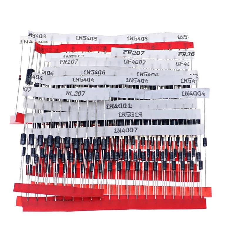 200PCS Assorted Switching/Fast Recovery/Rectifier Diodes (1N5819, 5408) in Bags/Boxes