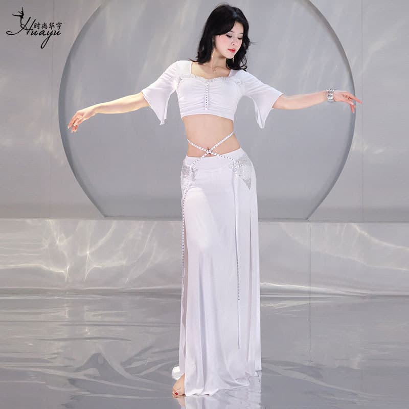 Huayu 2026 New Summer Belly Dance Costume Sexy Long Dress Practice Clothes Oriental Dance Performance Group Uniform Class Uniform Set