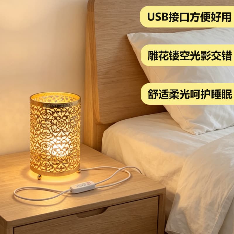 Cross-border Desk Lamp Decorative LED Bedroom Small Desk Lamp Creative Ambient Light Home Bedroom Desktop Bedside USB Night Light