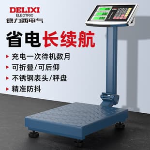 Delixi Electric High Precision Platform Scale 150-300kg Commercial Stall Scale for Vegetables, Meat Weighing
