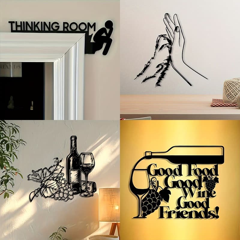 Cross-border bestseller metal wall art, lighthouse pet pattern decoration, creative toilet wall hanging, laser cut