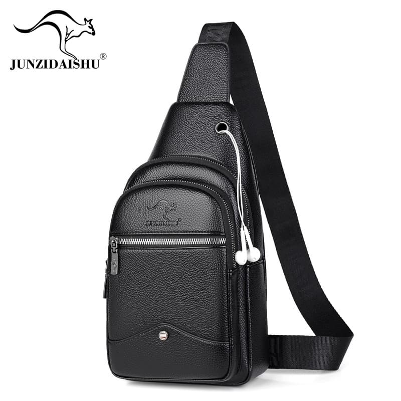 Casual Fashion Men's PU Leather Small Backpack Single Shoulder Crossbody Bag Youth Men's Chest Bag Hanging For Couples