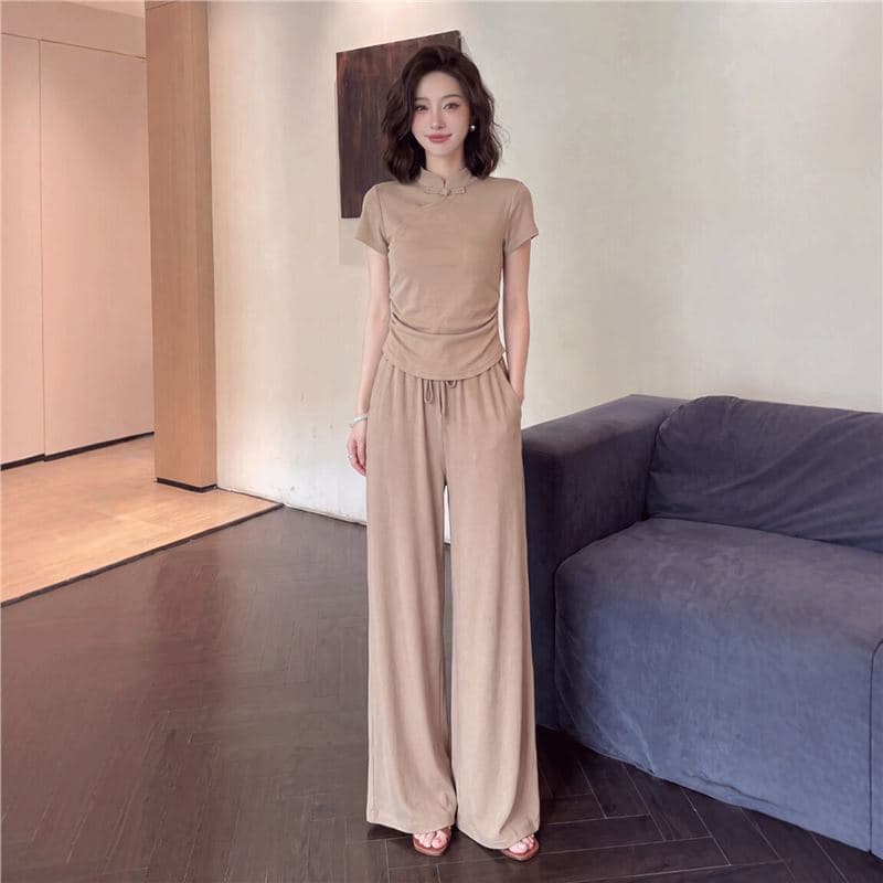 New Chinese style light national style casual sports suit for women, good-looking summer outfit, slimming and age-reducing two-piece set