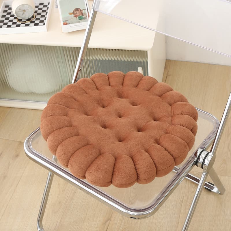 Crystal Velvet Round Cookie Cushion Seat Pad Warm Soft Cushion Multifunctional Car Seat Cushion Cross-border Customizable