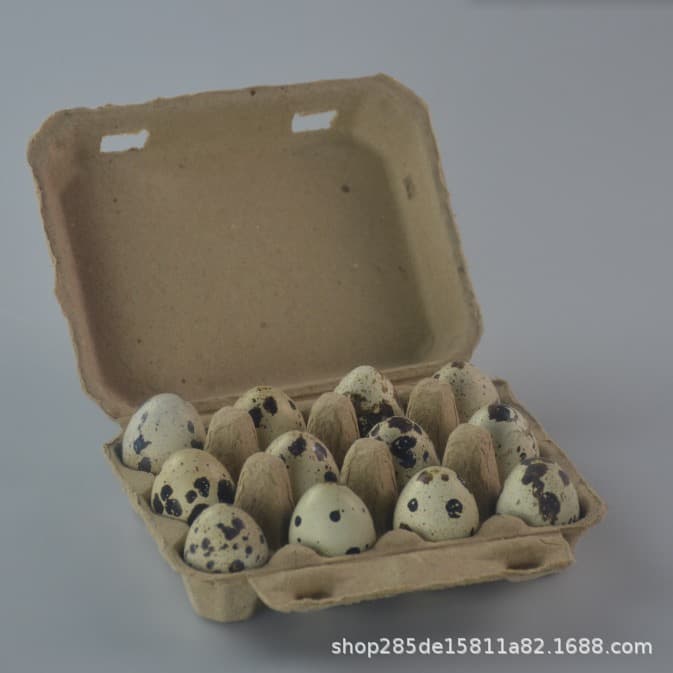 Pulp 12-Count Quail Egg Box, Small Egg Eco-friendly Biodegradable Manufacturer Supply, Egg Paper Box Transport Packaging Paper Tray