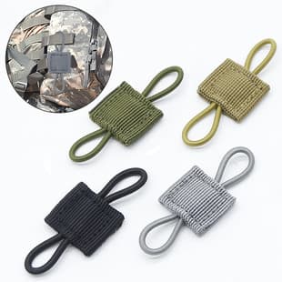 Multi-Purpose Vest Attachment Clip - Outdoor Tactical Webbing Strap, PPT Antenna Flashlight Elastic Band Loop