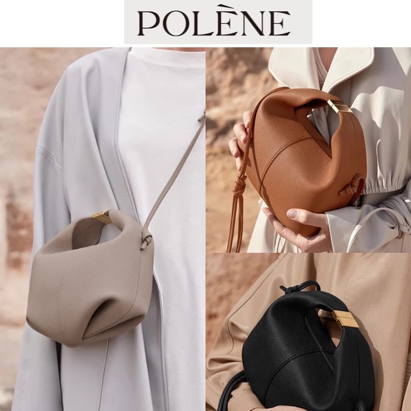 Cross-border Bestseller French Niche Brand Polène Premium Leather Shoulder Crossbody Bento Bag Lunch Box Women's Bag
