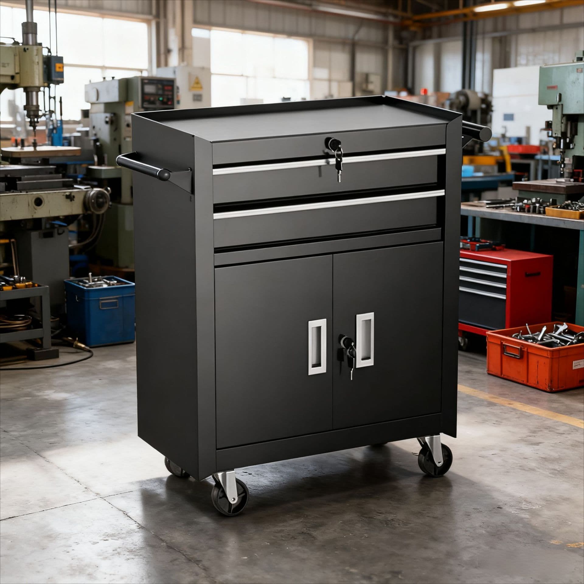 Multi-layer tool cart drawer-type car repair tool cabinet portable mobile beauty heavy-duty hardware auto repair trolley
