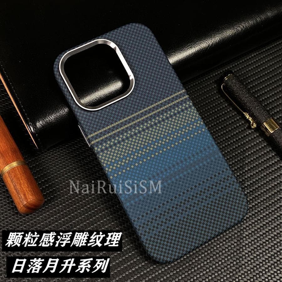 Compatible with iPhone 18 Kevlar Sunset Moonrise Carbon Fiber MagSafe Apple 17 Luminous PC Drop-Resistant Phone Case 16