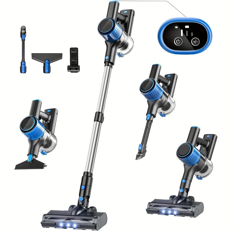 2026 New Cross-Border Drop Shipping Cordless Vacuum Cleaner 28Kpa Suction 8-in-1 Long Stick Vacuum
