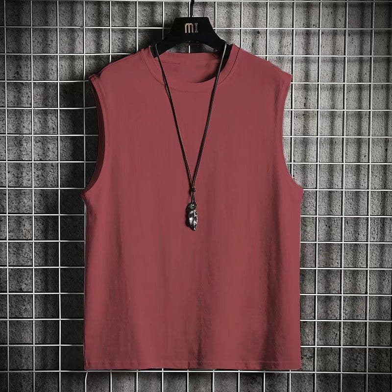 Men's Cotton Sleeveless T-Shirt Vest, Loose Fit, Streetwear, Summer Sports Top