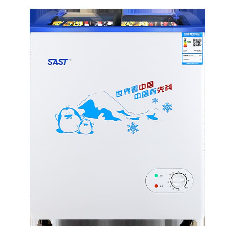 Ice Cream Display Freezer Transparent Glass Door Commercial Household Freezer 128