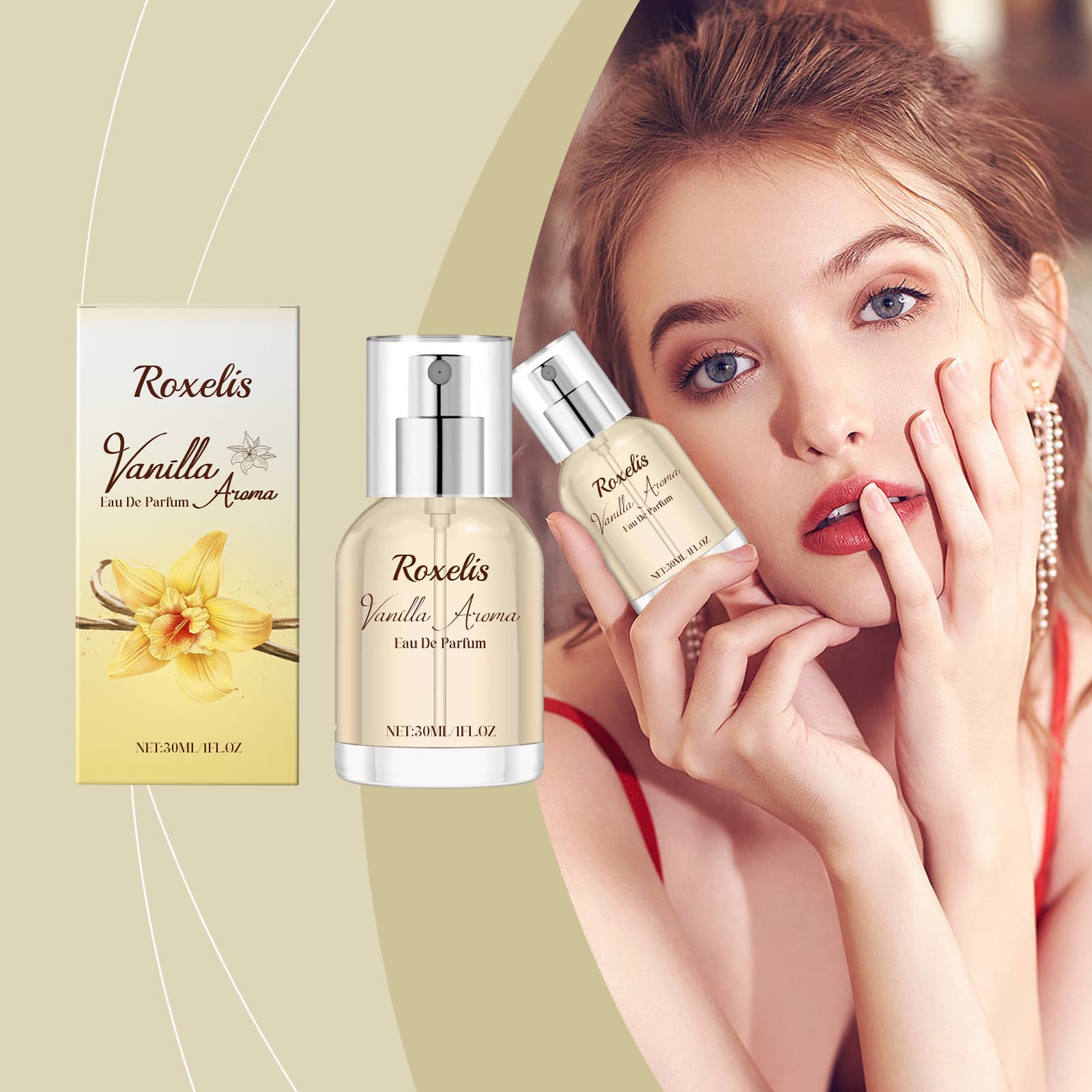 Vanilla-Rich Perfume with a Soft and Sweet Aroma, Long-Lasting Fragrance, Gentle and Fresh Vanilla Date Scent Perfume