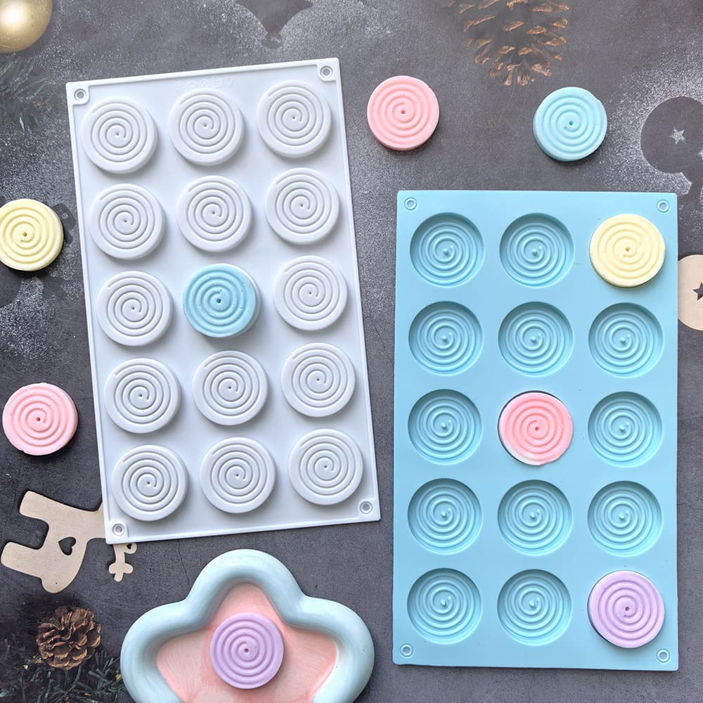 15-Cell Mosquito Coil 273 Chocolate Cookie Mold Cake Mold Ice Cream Candy Silicone Mold