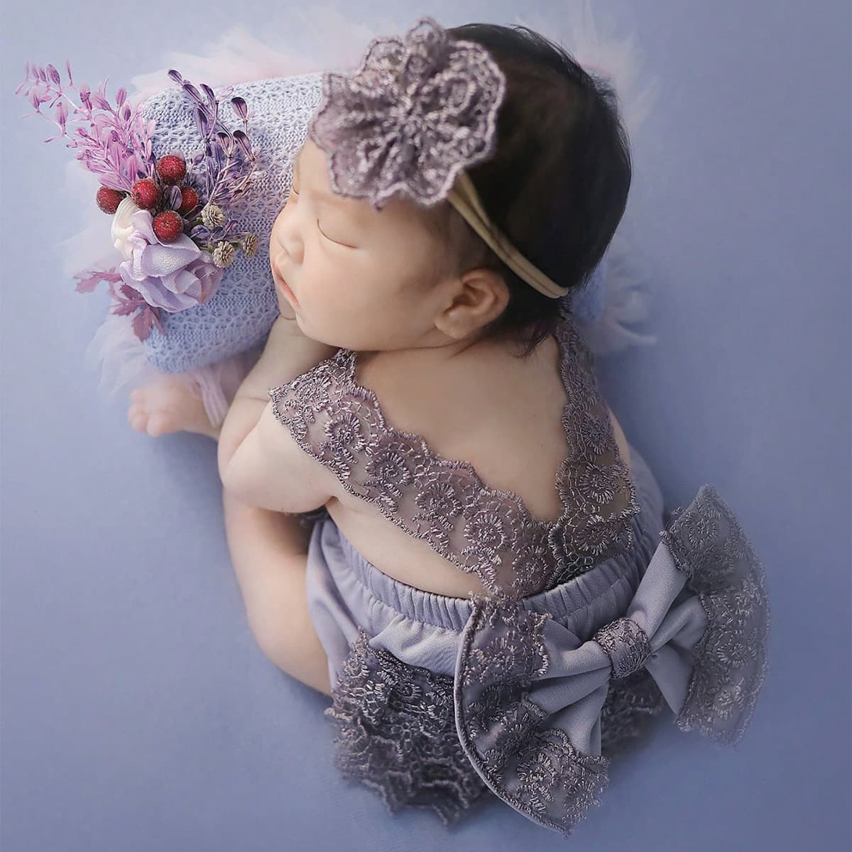 Cross-border newborn lace princess dress baby butterfly open backpack fart skirt full moon photo studio photo shoot