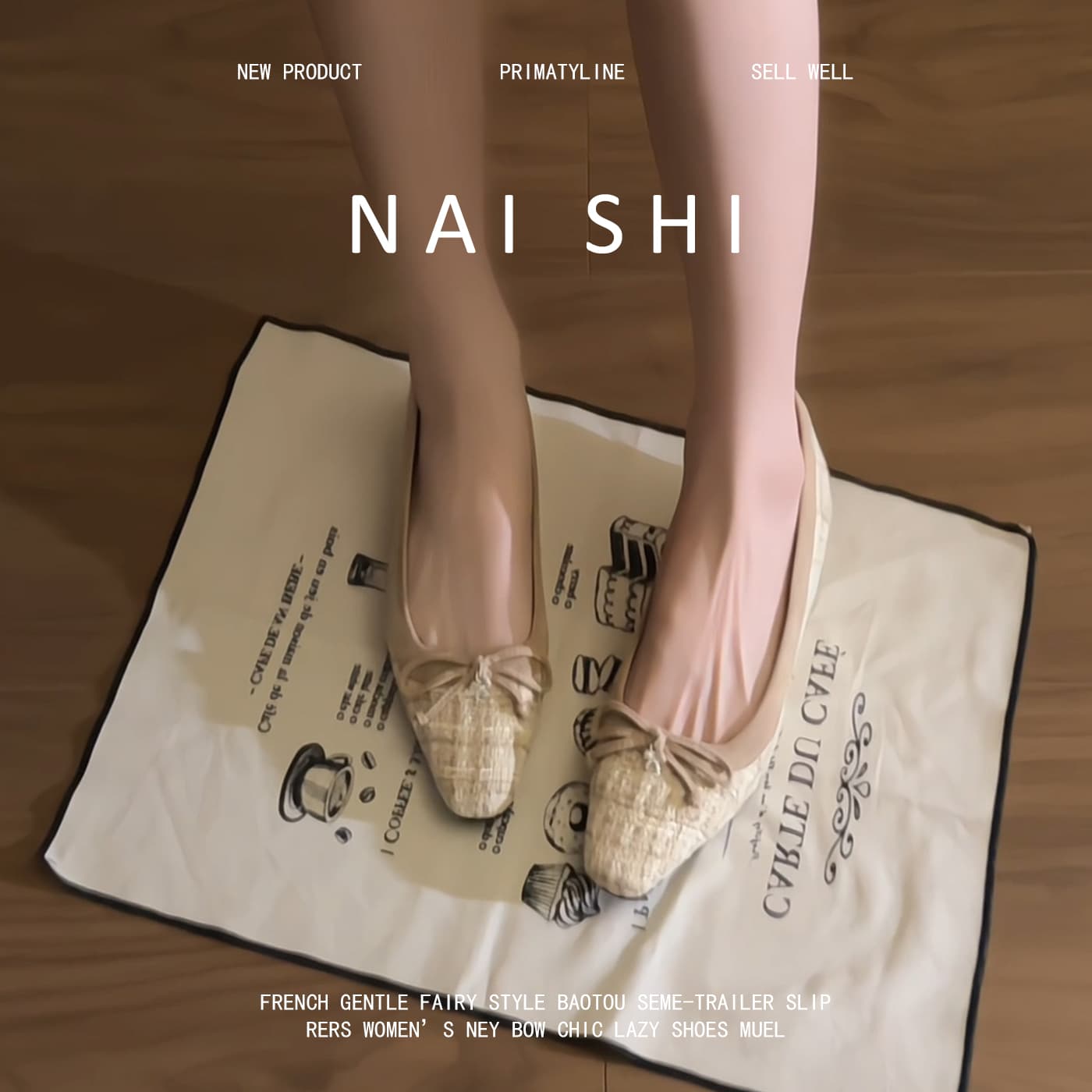 Autumn New Style Lightly Scented Invisible Height-Increasing Women's Shoes for Skirts, Slip-On Shallow Mouth Loafers with Bow