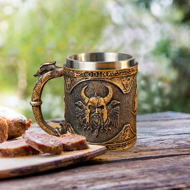 Cross-border Norse Mythology Viking God Odin Alpha Halloween Mug Resin Craft Exquisite Handmade