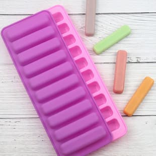 Dubi 10-Cavity Silicone Chocolate Mold Long Ice Cube Mold Teether Mold Finger Mold Gummy Candy Mold