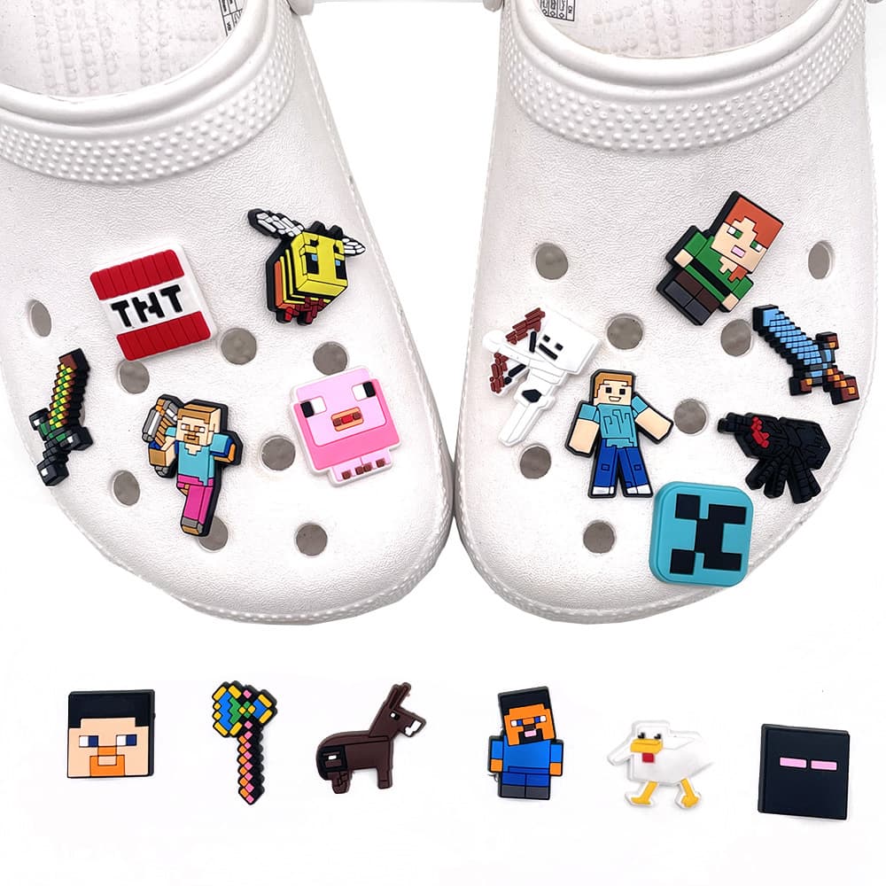 Set of 18 Minecraft Croc Charms Jibbitz Shoe Accessories